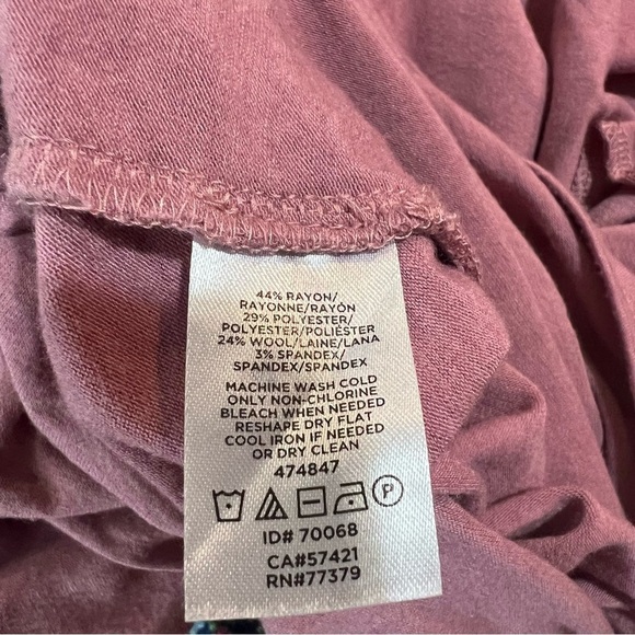 Ann Taylor Draped Jersey Top Blouse Mauve Pink Size Small - Picture 6 of 6